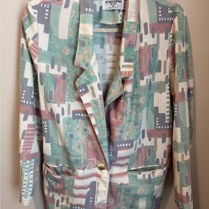 Alfred Dunner Multicolor Abstract Blazer